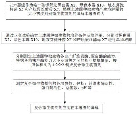 一种用于木薯渣快速降解的复合微生物制剂及其制备方法与应用