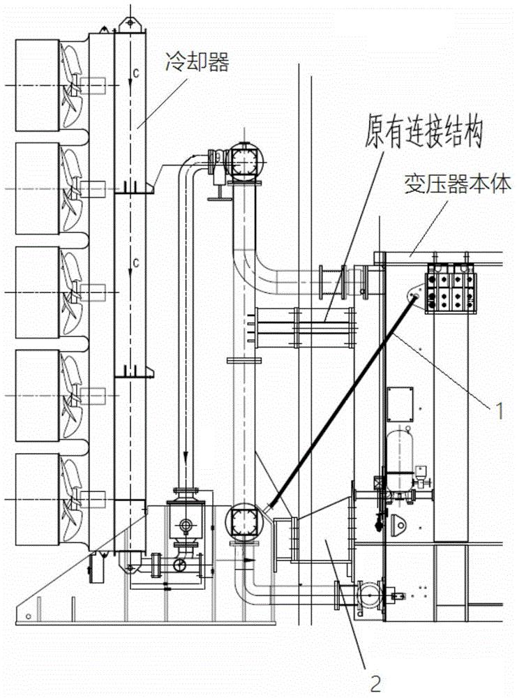 一种特高压柔直变压器本体与冷却器连接工装