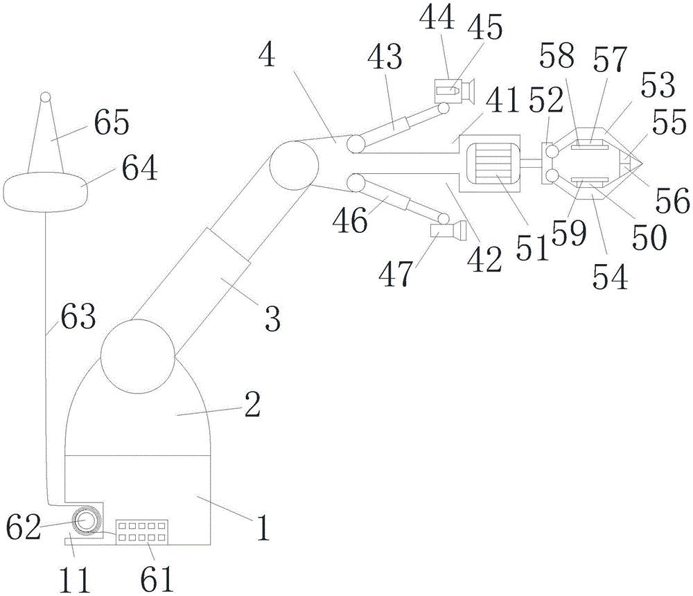 一种便于多方位观察的水下检测机器人手臂