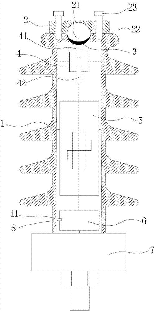 一种具有故障脱离和老化识别功能的避雷绝缘子
